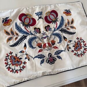 IKEA White Cotton Embroidered Boho Pillow Case Standard Size Bedding